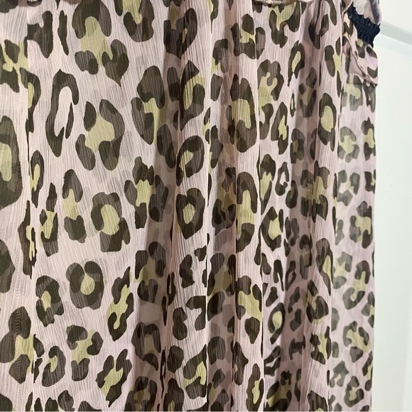 Cynthia Rowley women's small babydoll lingerie set pink tan Leopard sheer flowy - Picture 7 of 7